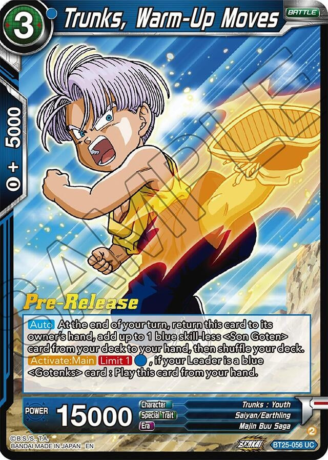 Image for Trunks, Warm-Up Moves (Legend of the Dragon Balls Pre-Release Cards) (BT25-056) - Dragon Ball Super: Masters