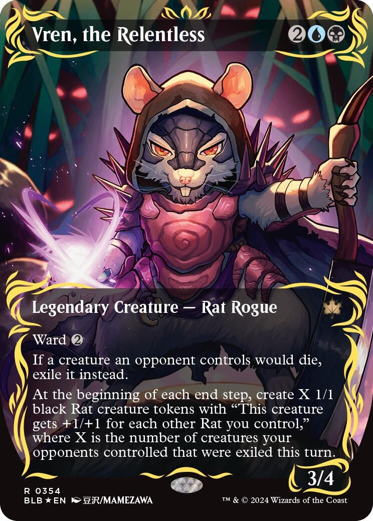 Image for Vren, the Relentless (Borderless) (Raised Foil) (Bloomburrow) (354) - Magic: The Gathering