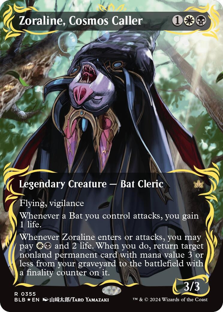 Image for Zoraline, Cosmos Caller (Borderless) (Raised Foil) (Bloomburrow) (355) - Magic: The Gathering