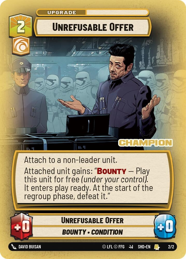 Image for Unrefusable Offer (Champion) (Organized Play Promos) (2/2) - Star Wars: Unlimited