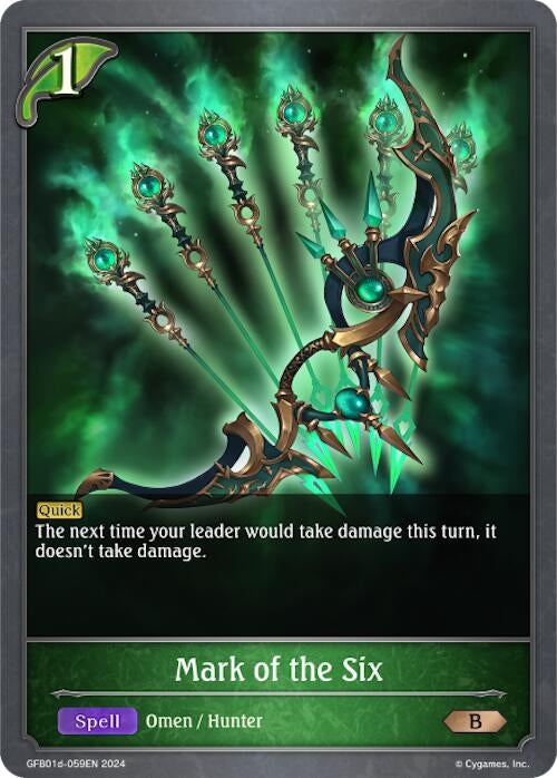 Image for Mark of the Six (GFB01d-059EN) (GFB01: Guide to Glory) (GFB01d-059EN) - Shadowverse: Evolve