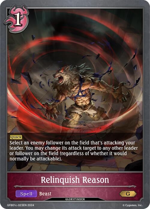 Image for Relinquish Reason (GFB01: Guide to Glory) (GFB01c-023EN) - Shadowverse: Evolve