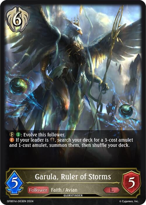 Image for Garula, Ruler of Storms (GFB01: Guide to Glory) (GFB01d-003EN) - Shadowverse: Evolve