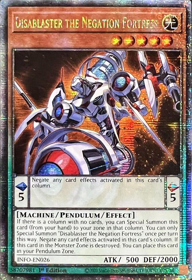 Image for Disablaster the Negation Fortress (Quarter Century Secret Rare) (The Infinite Forbidden) (INFO-EN026) - YuGiOh