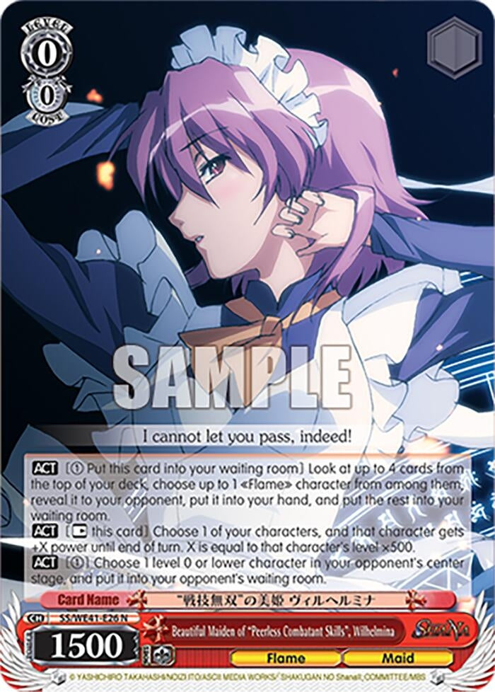 Image for Beautiful Maiden of "Peerless Combatant Skills", Wilhelmina (Shakugan no Shana Premium Booster) (SS/WE41-E26 N) - Weiss Schwarz
