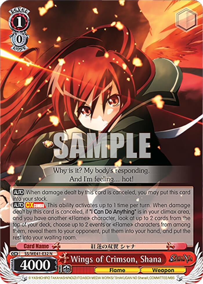 Image for Wings of Crimson, Shana (Shakugan no Shana Premium Booster) (SS/WE41-E32 N) - Weiss Schwarz