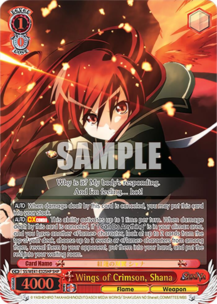 Image for Wings of Crimson, Shana (SHP) (Shakugan no Shana Premium Booster) (SS/WE41-E32SHP SHP) - Weiss Schwarz