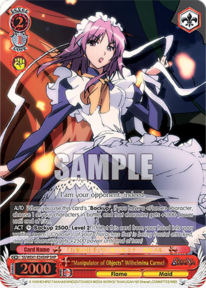 Image for "Manipulator of Objects" Wilhelmina Carmel (SHP) (Shakugan no Shana Premium Booster) (SS/WE41-E34SHP SHP) - Weiss Schwarz