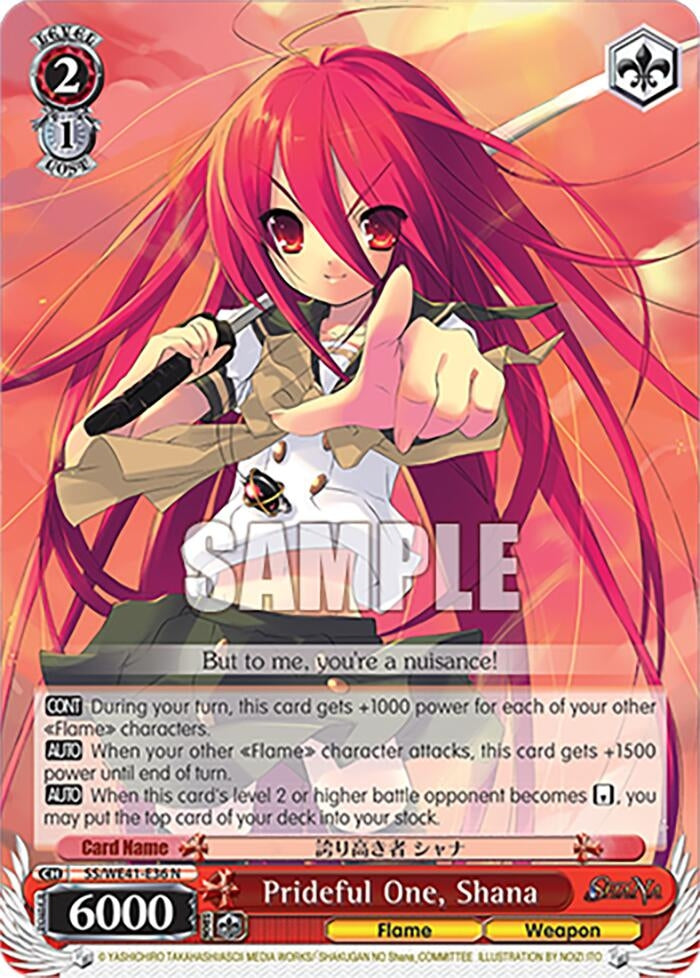 Image for Prideful One, Shana (Shakugan no Shana Premium Booster) (SS/WE41-E36 N) - Weiss Schwarz