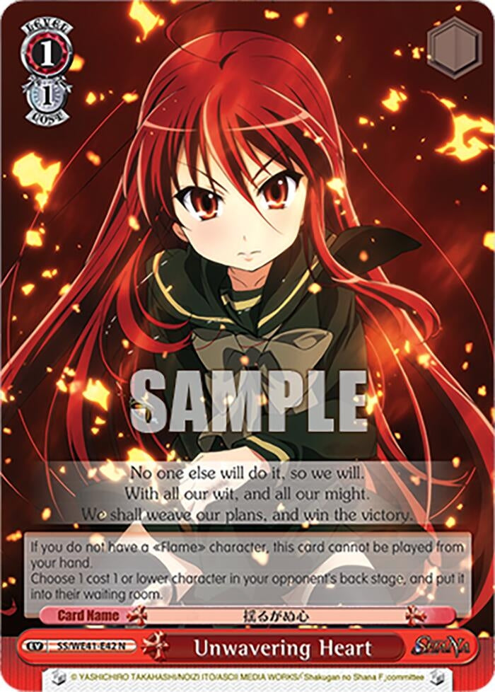 Image for Unwavering Heart (Shakugan no Shana Premium Booster) (SS/WE41-E42 N) - Weiss Schwarz