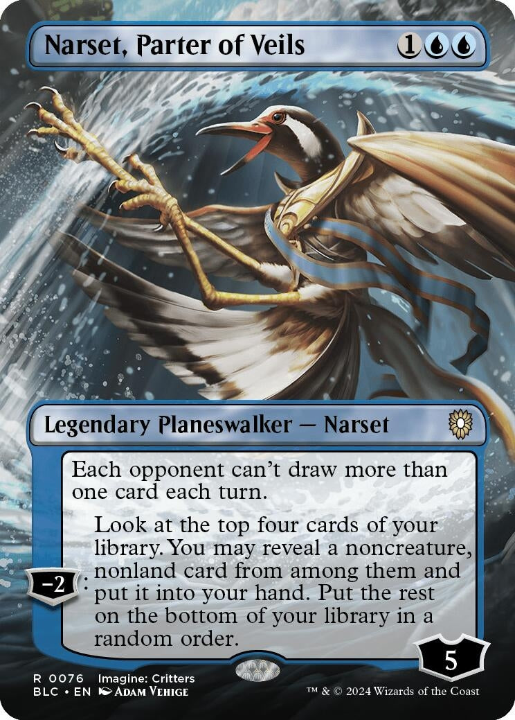 Image for Narset, Parter of Veils (Borderless) (Commander: Bloomburrow) (76) - Magic: The Gathering