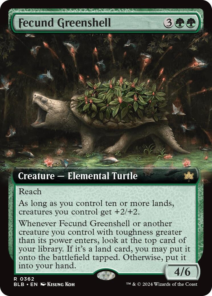 Image for Fecund Greenshell (Extended Art) (Bloomburrow) (362) - Magic: The Gathering