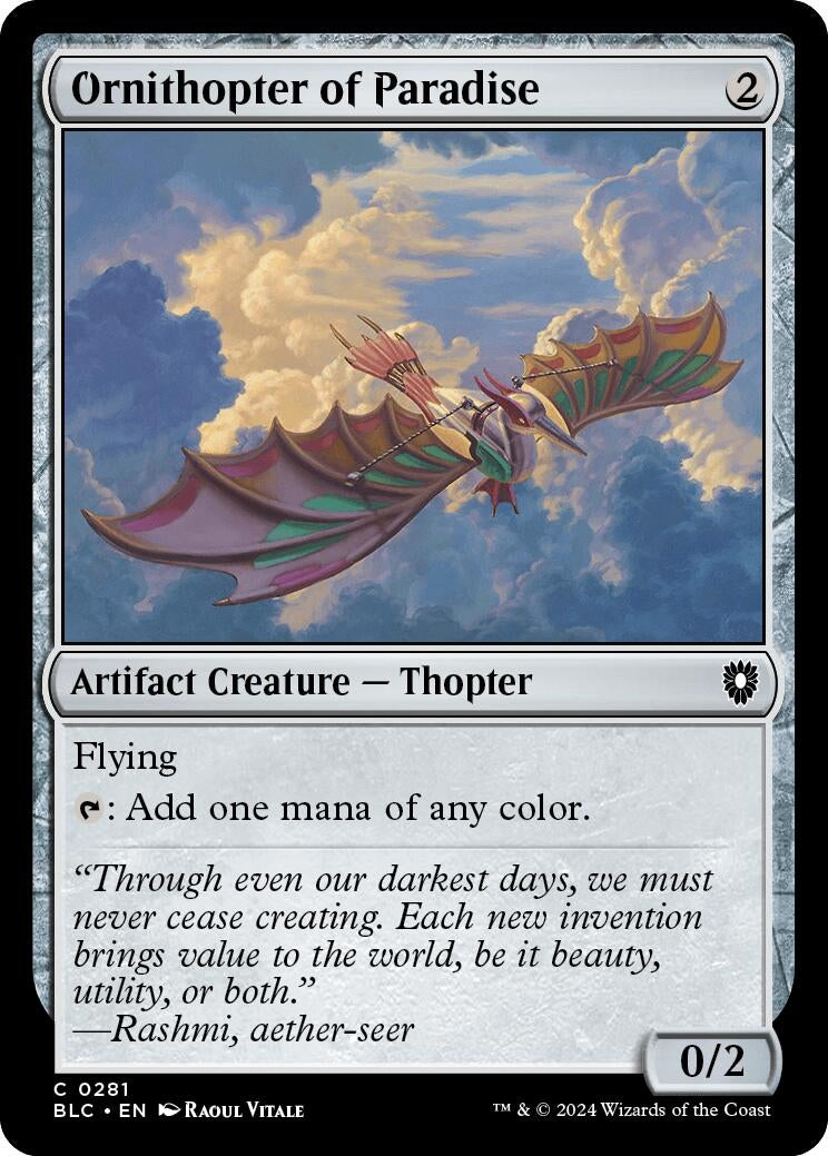 Image for Ornithopter of Paradise (Commander: Bloomburrow) (281) - Magic: The Gathering