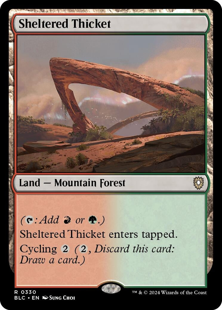 Image for Sheltered Thicket (Commander: Bloomburrow) (330) - Magic: The Gathering