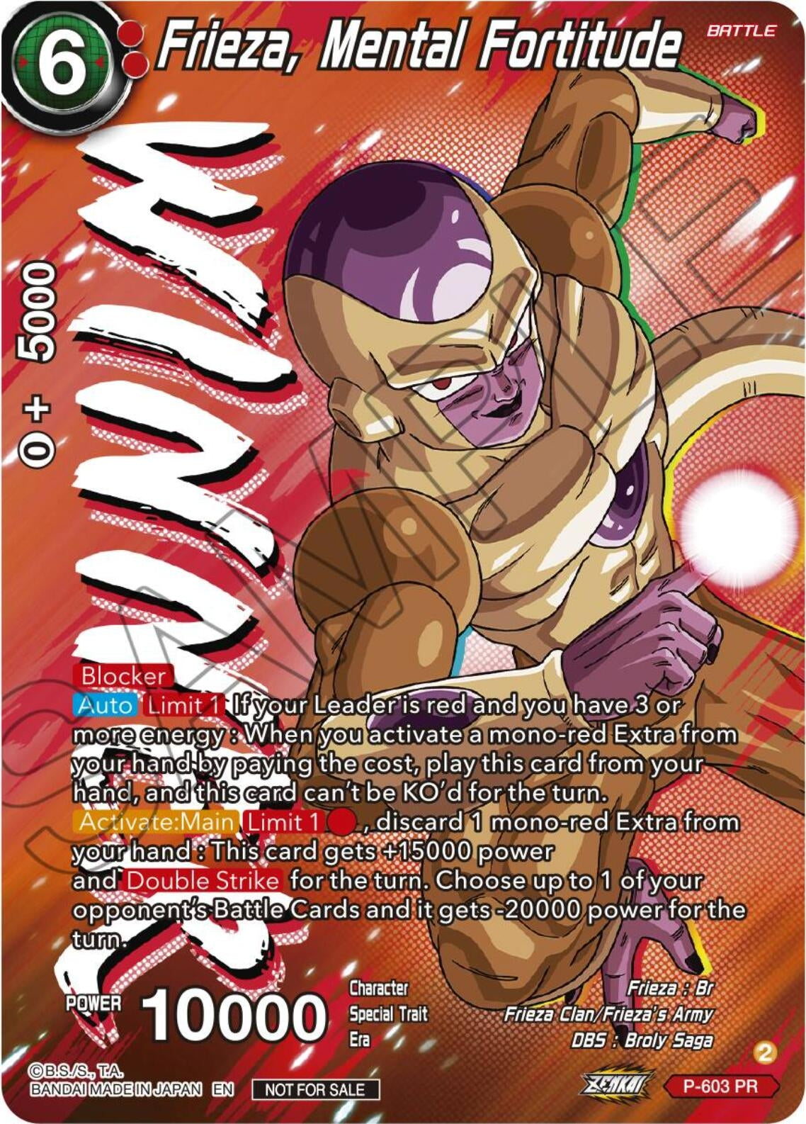 Image for Frieza, Mental Fortitude (Zenkai Series Tournament Pack Vol.8) (Winner) (Tournament Promotion Cards) (P-603) - Dragon Ball Super: Masters