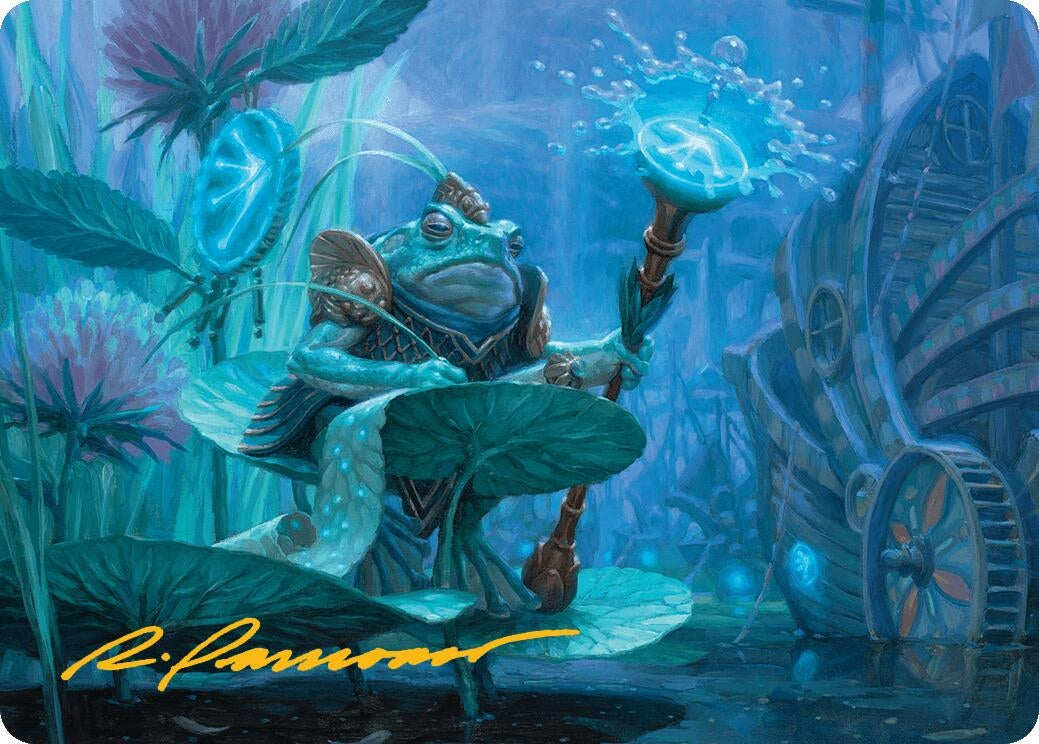Image for Dour Port-Mage Art Card (Gold-Stamped Signature) (Art Series: Bloomburrow) (5) - Magic: The Gathering