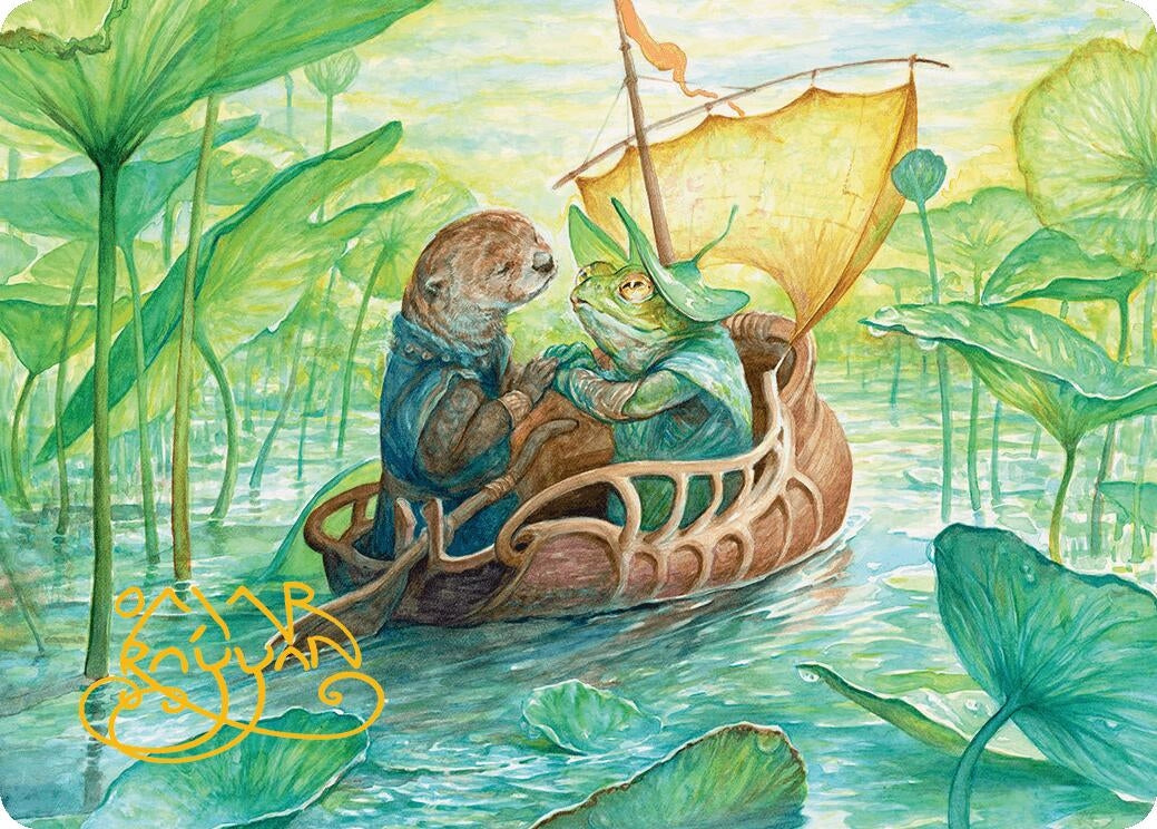 Image for Run Away Together Art Card (Gold-Stamped Signature) (Art Series: Bloomburrow) (11) - Magic: The Gathering