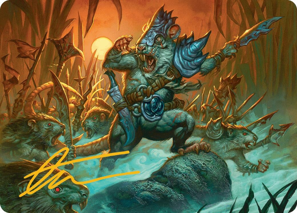Image for Persistent Marshstalker Art Card (Gold-Stamped Signature) (Art Series: Bloomburrow) (14) - Magic: The Gathering