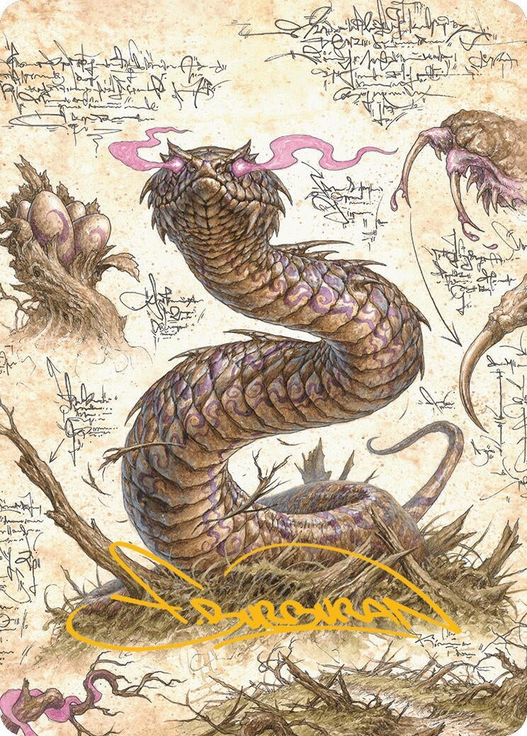 Image for Rottenmouth Viper Art Card (Gold-Stamped Signature) (Art Series: Bloomburrow) (36) - Magic: The Gathering