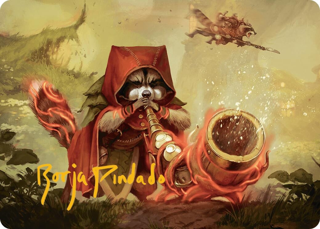 Image for Raccoon Rallier Art Card (Gold-Stamped Signature) (Art Series: Bloomburrow) (20) - Magic: The Gathering