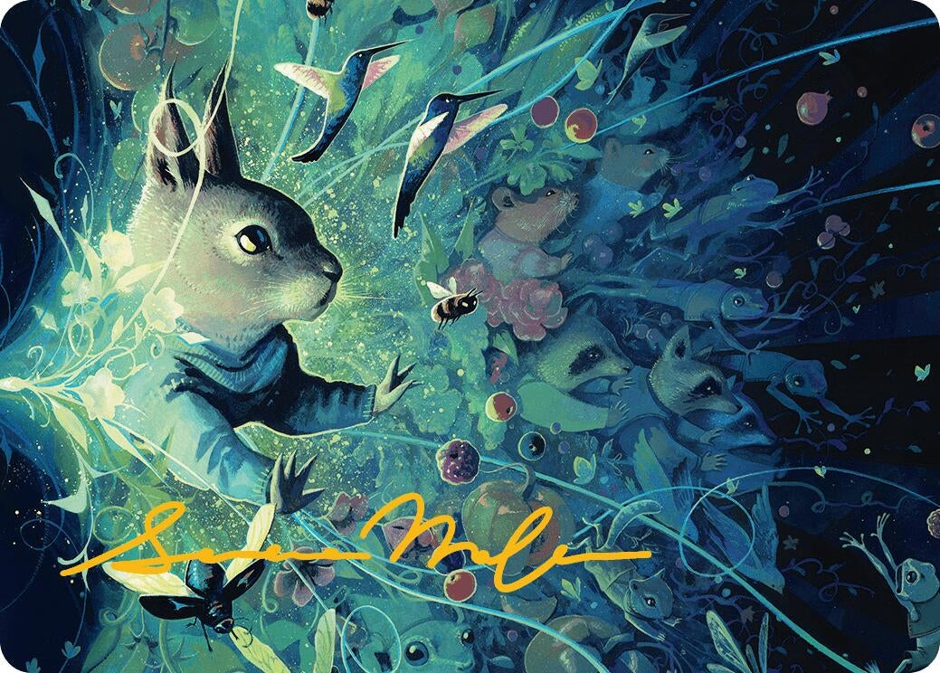 Image for For the Common Good Art Card (22/54) (Gold-Stamped Signature) (Art Series: Bloomburrow) (22) - Magic: The Gathering