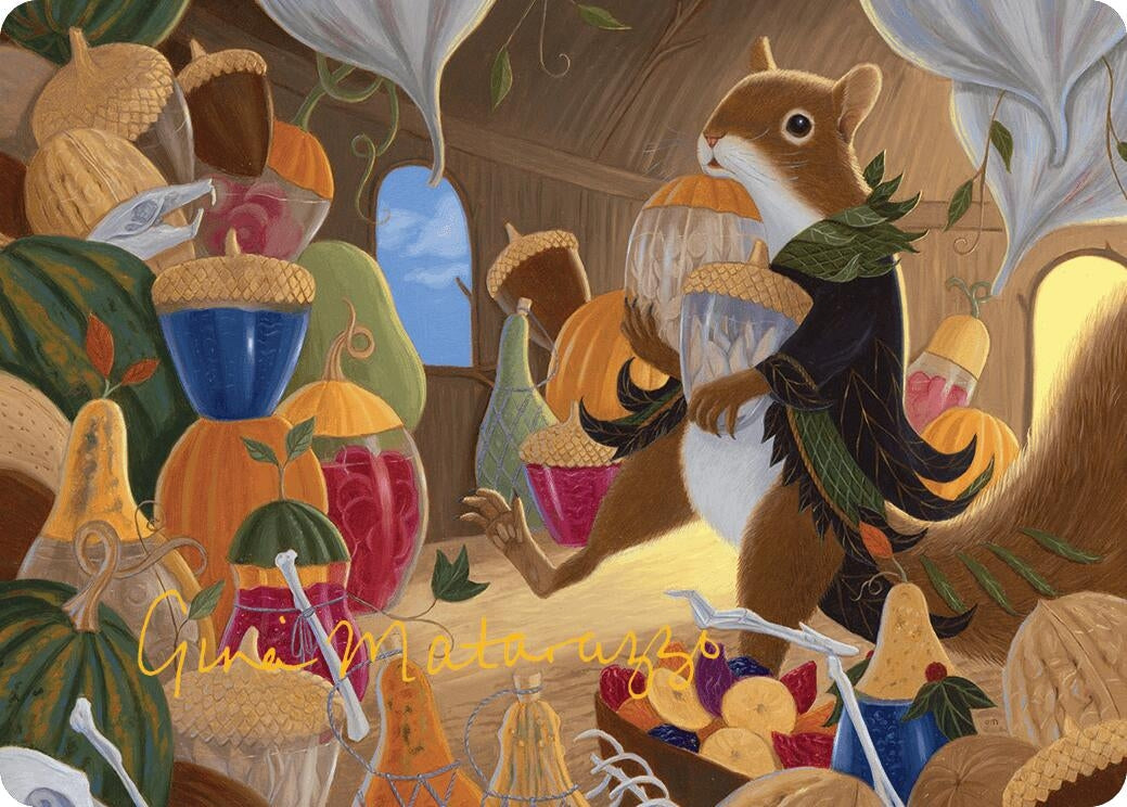 Image for Stocking the Pantry Art Card (Gold-Stamped Signature) (Art Series: Bloomburrow) (24) - Magic: The Gathering