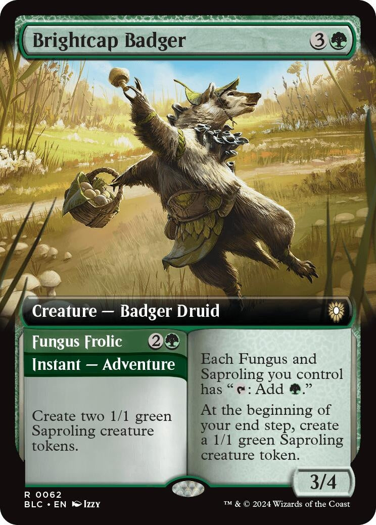 Image for Brightcap Badger (Extended Art) (Commander: Bloomburrow) (62) - Magic: The Gathering