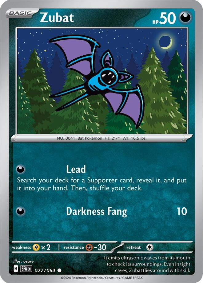 Image for Zubat (SV: Shrouded Fable) (027/064) - Pokemon