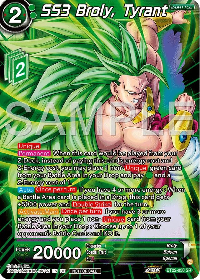 Image for SS3 Broly, Tyrant (Deluxe Pack 2024 Vol.2) (Promotion Cards) (BT22-058) - Dragon Ball Super: Masters