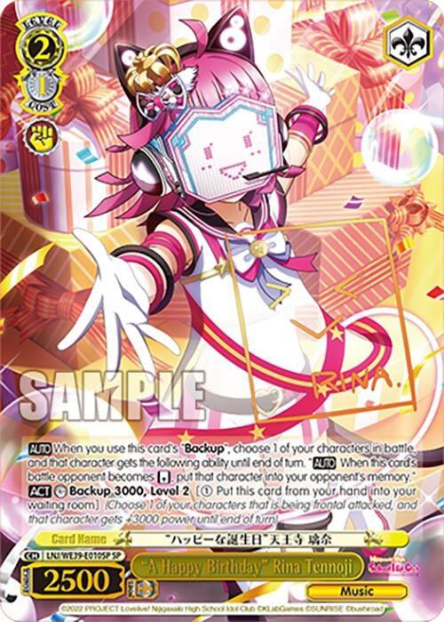 Image for "A Happy Birthday" Rina Tennoji (SP) (Love Live! School Idol Festival Series 10th Anniversary Premium Booster) (LNJ/WE39-E010SP SP) - Weiss Schwarz