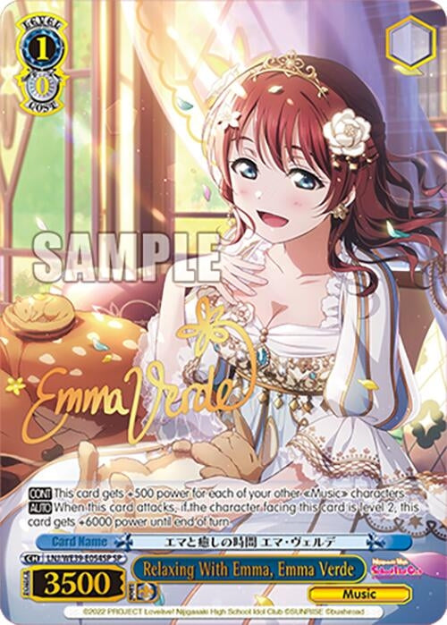 Image for Relaxing With Emma, Emma Verde (SP) (Love Live! School Idol Festival Series 10th Anniversary Premium Booster) (LNJ/WE39-E054SP SP) - Weiss Schwarz