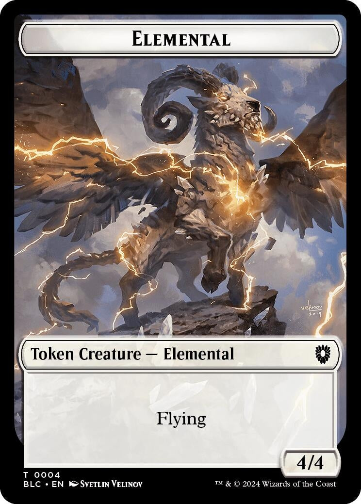 Image for Elemental // Shark Double-Sided Token (Commander: Bloomburrow) (4 // 16) - Magic: The Gathering