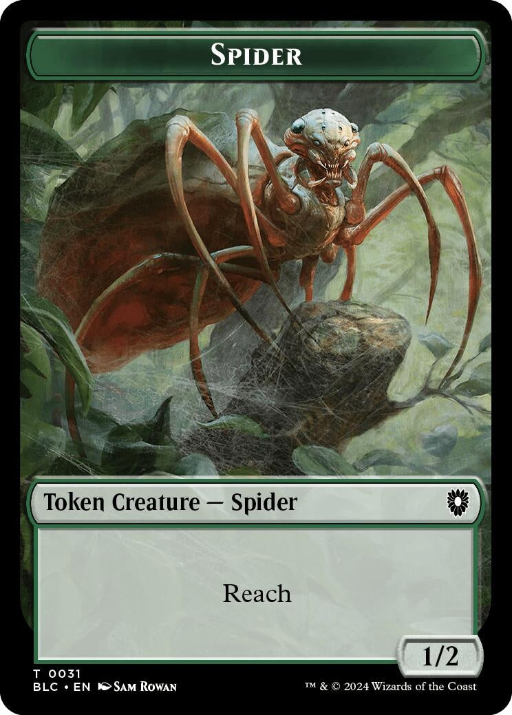 Image for Spider // Blood Double-Sided Token (Commander: Bloomburrow) (31 // 36) - Magic: The Gathering