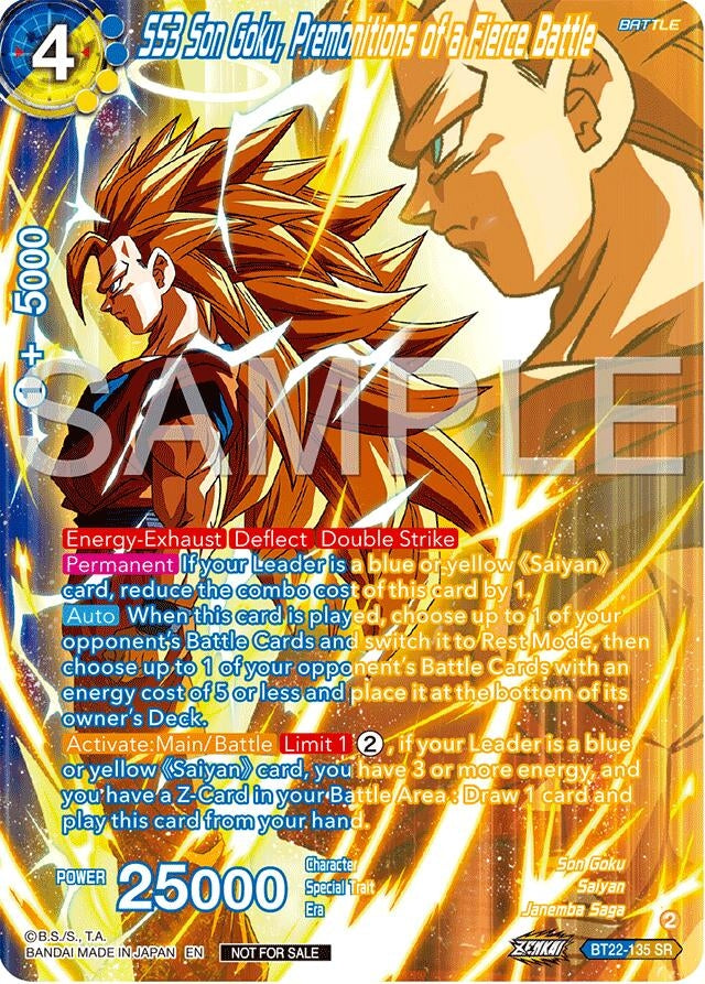 Image for SS3 Son Goku, Premonitions of a Fierce Battle (Premium Alt-Art Card Set 2024 Vol.2) (Promotion Cards) (BT22-135) - Dragon Ball Super: Masters