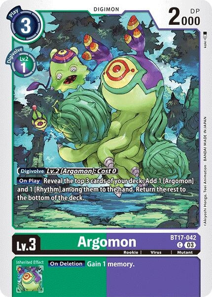 Image for Argomon - BT17-042 (BT17) (BT17-042 C) - Digimon Card Game