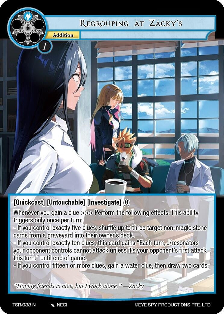 Image for Regrouping at Zacky's (The Battle at the Sacred Ruins) (TSR-038 N) - Force of Will