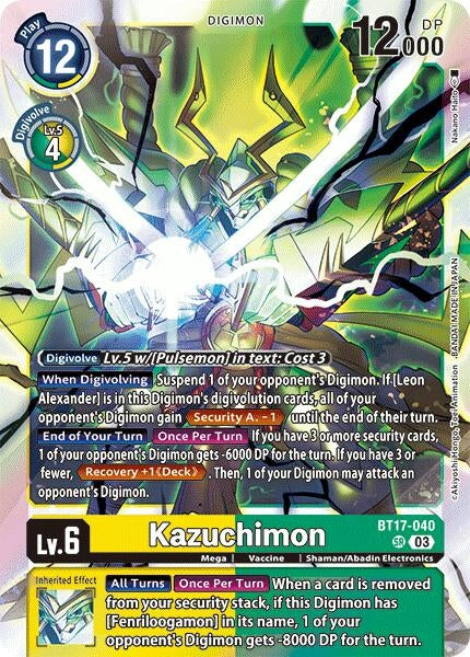 Image for Kazuchimon (BT17) (BT17-040 SR) - Digimon Card Game