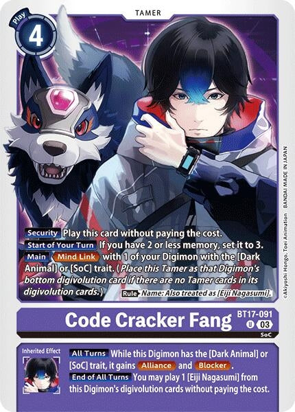 Image for Code Cracker Fang (BT17) (BT17-091 U) - Digimon Card Game