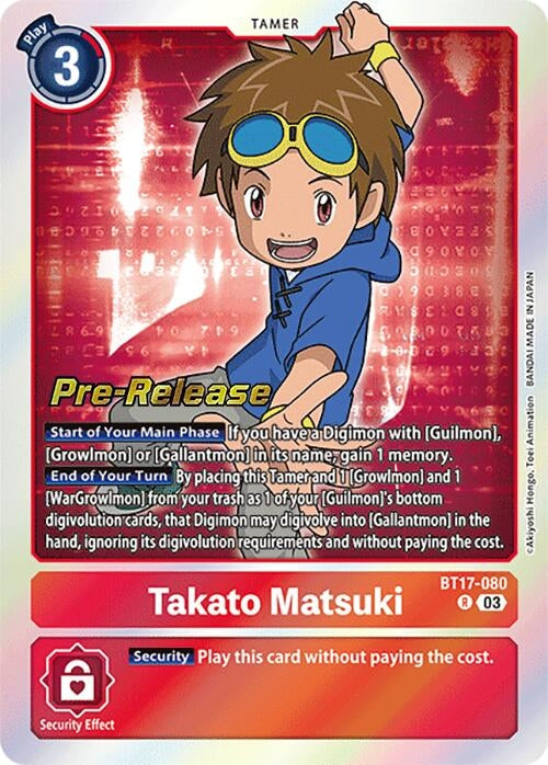 Image for Takato Matsuki (BT17_PR) (BT17-080 R) - Digimon Card Game