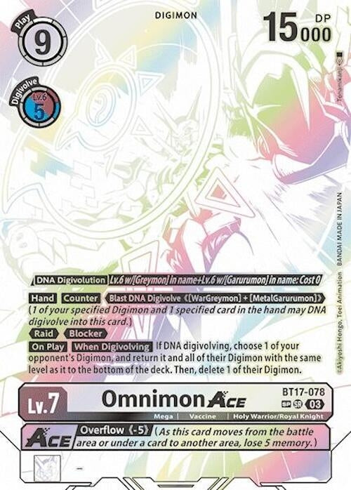Image for Omnimon ACE (Textured) (BT17) (BT17-078 SR) - Digimon Card Game