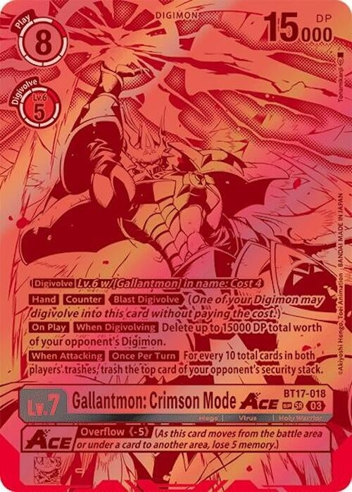 Image for Gallantmon: Crimson Mode ACE (Textured) (BT17) (BT17-018 SR) - Digimon Card Game
