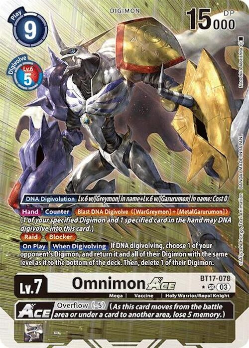 Image for Omnimon ACE (Alternate Art) (BT17) (BT17-078 SR) - Digimon Card Game