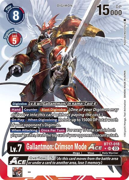 Image for Gallantmon: Crimson Mode ACE (Alternate Art) (BT17) (BT17-018 SR) - Digimon Card Game