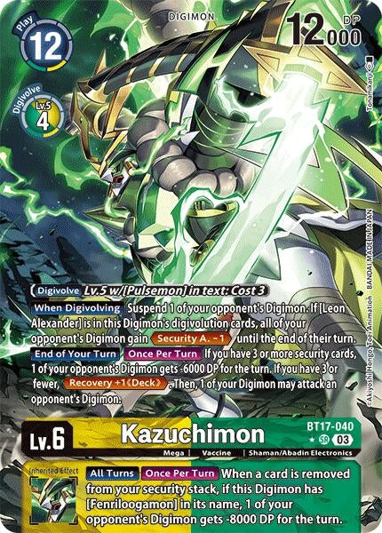 Image for Kazuchimon (Alternate Art) (BT17) (BT17-040 SR) - Digimon Card Game