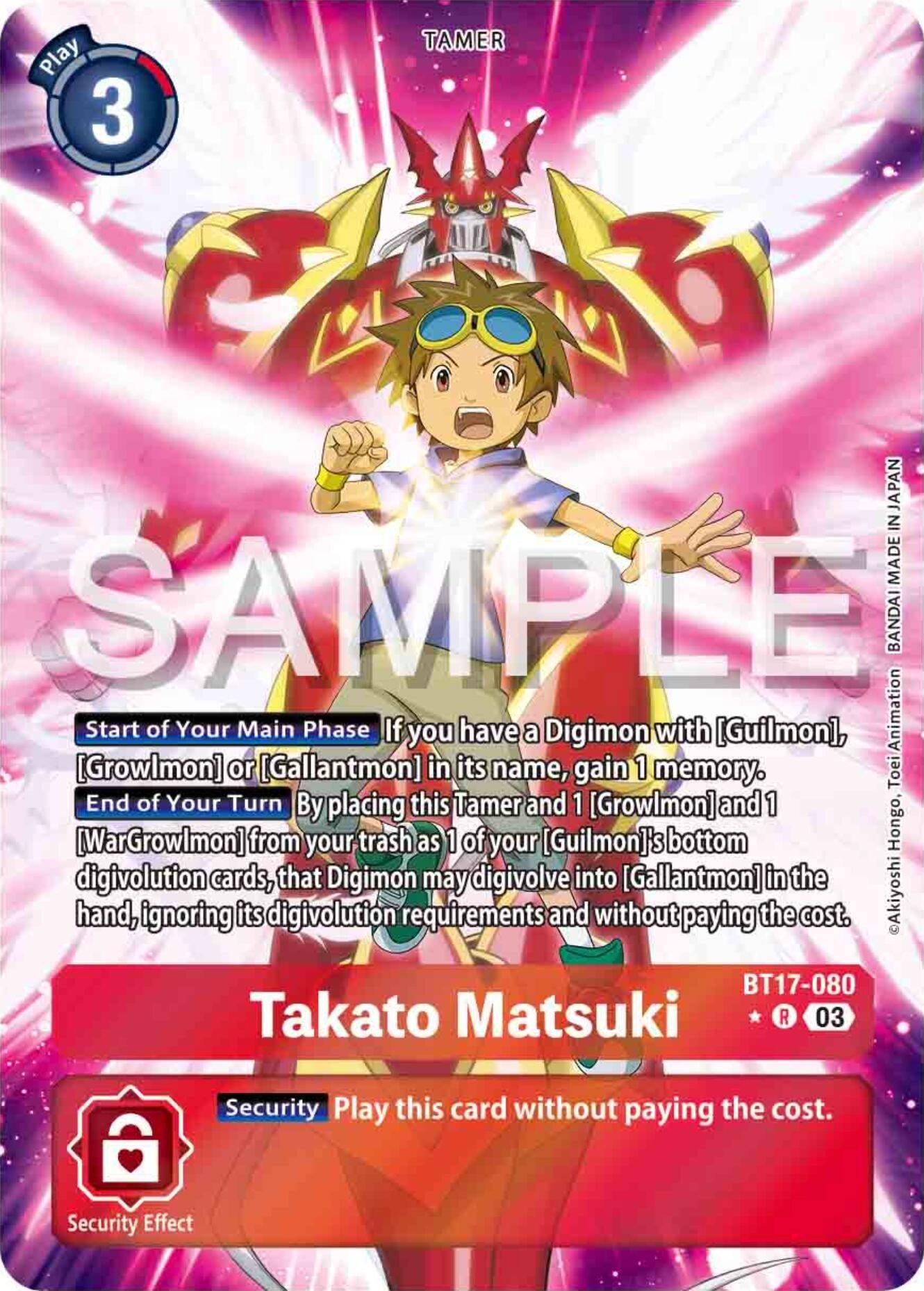 Image for Takato Matsuki (Alternate Art) (BT17) (BT17-080 R) - Digimon Card Game