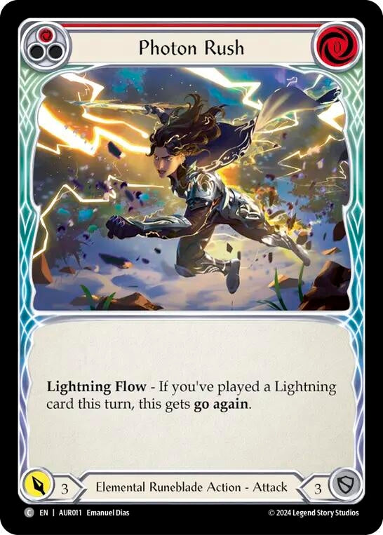 Image for Photon Rush (Red) (1st Strike) (AUR011) - Flesh and Blood TCG