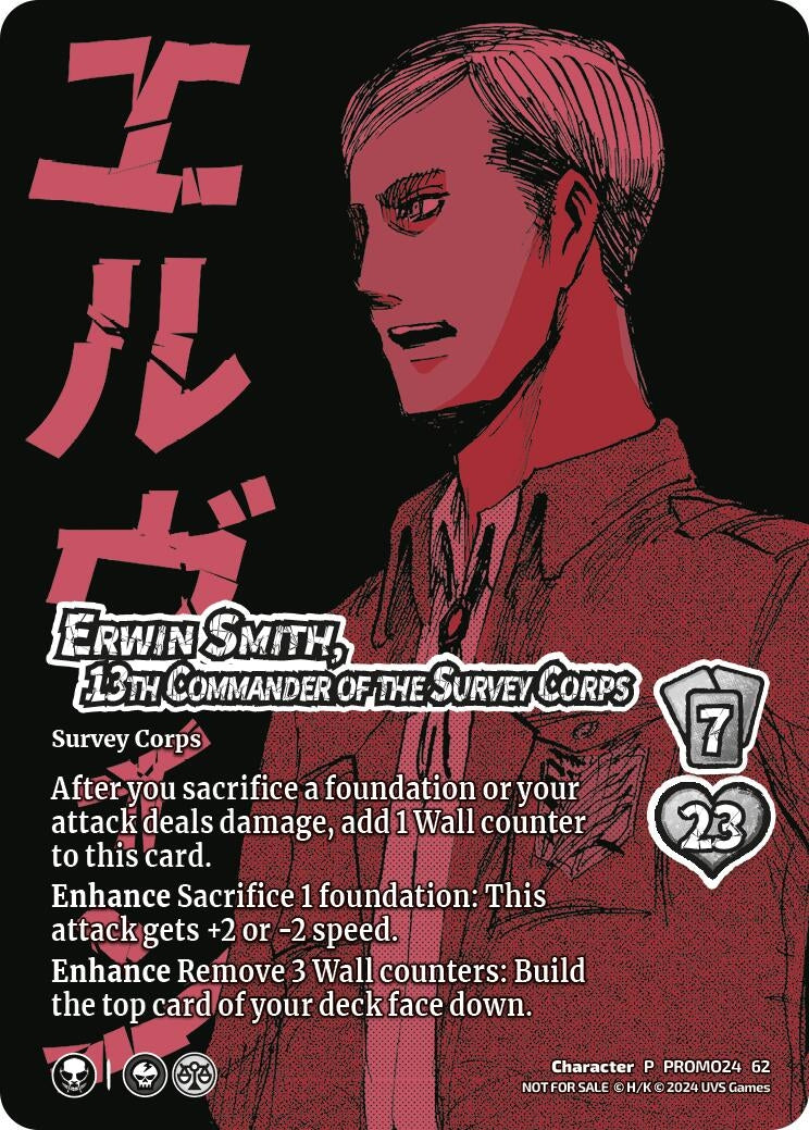 Image for Erwin Smith, 13th Commander of the Survey Corps (GenCon 2024) (UniVersus Promos) (PROMO24 62) - UniVersus