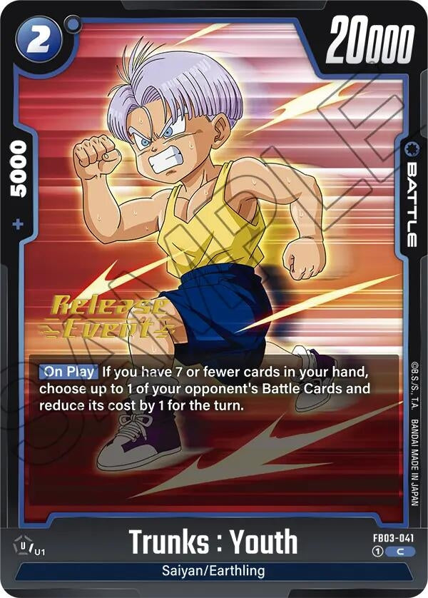 Image for Trunks : Youth (Raging Roar Release Event Cards) (FB03-041) - Dragon Ball Super: Fusion World