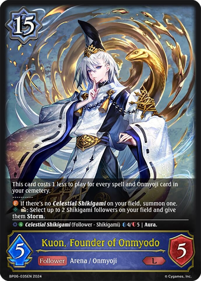 Image for Kuon, Founder of Onmyodo (BP06: Paragons of the Colosseum) (BP06-035EN) - Shadowverse: Evolve