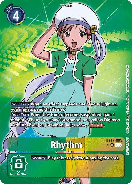 Image for Rhythm (Box Promotion Pack: Secret Crisis) (BT17) (BT17-089 U) - Digimon Card Game